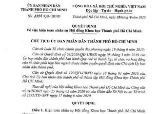 Quyết định về việc kiện toàn nhân sự Hội đồng Khoa học