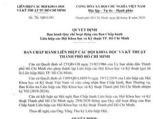 Quy chế hoạt động của Ban chấp hành Liên hiệp Hội