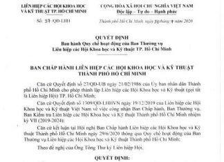 Quy chế hoạt động của Ban Thường vụ Liên hiệp Hội